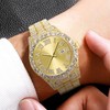 SENRUD Men's Diamond Watch Fashion Crystal Rhinestone Quartz Analog Watch