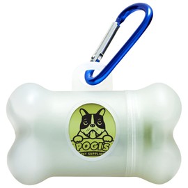 Pogi's Dog Poop Bag Dispenser with Metal Carabiner Clip - Includes 15 Pogi's Poop Bags for Dogs