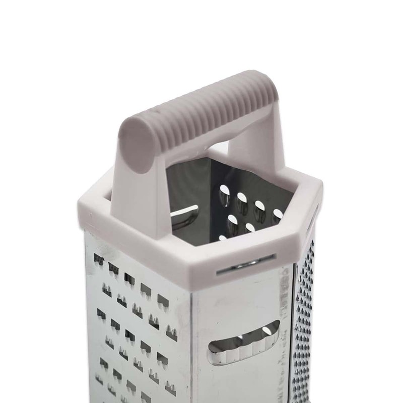 Six Sided Food Grater with Handle – Multi-Surface Metal Grater