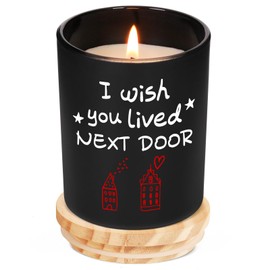 Birthday Gifts for Women, Lavender Scented Candle Gifts - I Wish You Lived Next Door, Friend Gifts for Women, Him, Her, BFF, Sisters,Moms,Funny House Warming Christmas Friendship Gift - 9oz