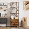 GAOMON 4 Tier Bookshelf with Storage Drawers,70.9 Inch Tall Industrial