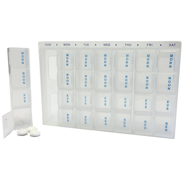 Medisure 7 DAY WEEKLY CLEAR 28 BOX TRANPARENT HANDY REUSEABLE