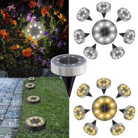 TENGJU 12PCS Solar-Powered LED s for Outdoor Stairs Garden and Patio - Waterproof Balcony Fence Railing Pathway Sidewalk Deck Decorative Lamp,Intelligent Light Control Lighting (Warm Light 8pcs)