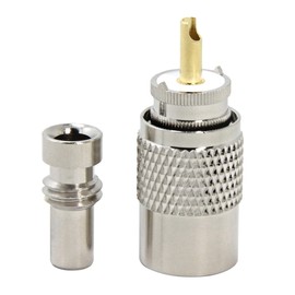RFAdapter PL-259 Connectors, 10 Pack PL259 Coax Connectors for RG58 UHF Male Solder Plug with UG-175 Reducer for RG-213, RG142, LMR195