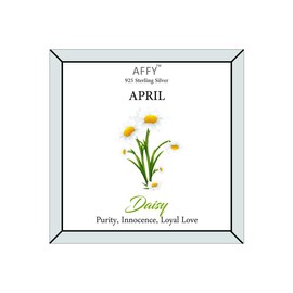 April Birth Month Daisy Flower Disk Pendant in 14K Rose Gold Plated 925 Sterling Silver for Womens 18" Chain