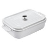 Stoneware Casserole With Lid - Rectangular Pan with Lid -