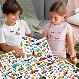 312PCS Transportation Vehicle Stickers for Kids, Self-Adhesive Construction Truck Sticker Transportation Car Stickers for Scrapbook Water Bottles Laptop Envelope Gift Wrap Decor