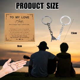 2Pcs Couples Keyrings, Pinky Promise Matching Keychains with Display Card, Romantic Gifts for Him or Her, Valentines Day Birthday Gifts for Boyfriend, Husband, Wife or Girlfriend