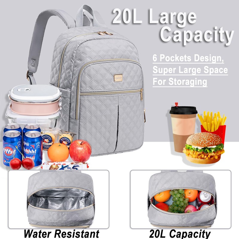 Weitars Lunch Backpack for Women,20L Backpacks Cooler Insulated,Back Pack Lunch