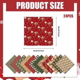 12 Designs Christmas Pattern Paper Pack, 24 Sheet Christmas Scrapbook Paper, Winter Decorative Craft Paper, Cardstock Paper Pad, Recyclable Wrapping Paper for Card Making Scrapbook (B)