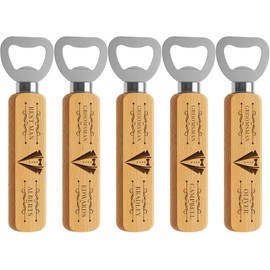 5 piezas de botellas de madera personalizado, regalo para padrinos de boda, despedida de soltero, regalos grabados para padre, abuelo, patrones y texto personalizados. Abrebotellas con mango de madera