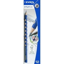 LYRA Groove Slim Wooden HB Graphite Pencils, 12 Pieces, Easy Grip, Schoolpack, Ideal for Young Children and Primary Schools