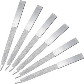 6 Pieces Diamond Nail File Stainless Steel Double Side Nail File Metal File Buffer Fingernails Toenails Manicure Files for Salon and Home (5 Inch)
