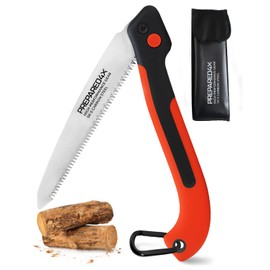 Prepared4X Folding Saw - 8.5" Camping Saw for wood cutting -Heavy Duty, Lightweight SK-5 Steel Blade with Safety Lock, Ergonomic Non-Slip Grip