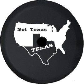Funny Spare Tire Wheel Cover for Camper SUV Trailer Truck RV JP Thick PVC Leather | Texas Not Texas Black 32 Inch with Backup Camera Hole