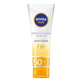 Protector Solar Facial NIVEA SUN Anti-Edad Q10 Fps50 50Ml, Previene Arrugas Y Líneas De Expresión,