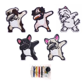 Samcos Embroidered Patch Iron-On Appliques 5-Piece Set Anime Animals Fashion Cute Fashion Individuality Diverse Designs DIY Decoration Accessories Clothing Decoration