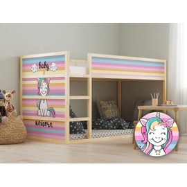 COCODECO KURA Bed Cute Unicorn Decals Baby Room Sticker Colorful Furniture Decals