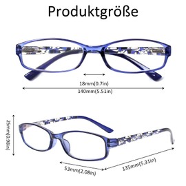 COJWIS 6 pack Lesebrille Blaulichtfilter Brille für Damen und Herren Federscharnier Lesehilfe Blendfreie UV Brille (6 Farbe Mischen, 1.50)
