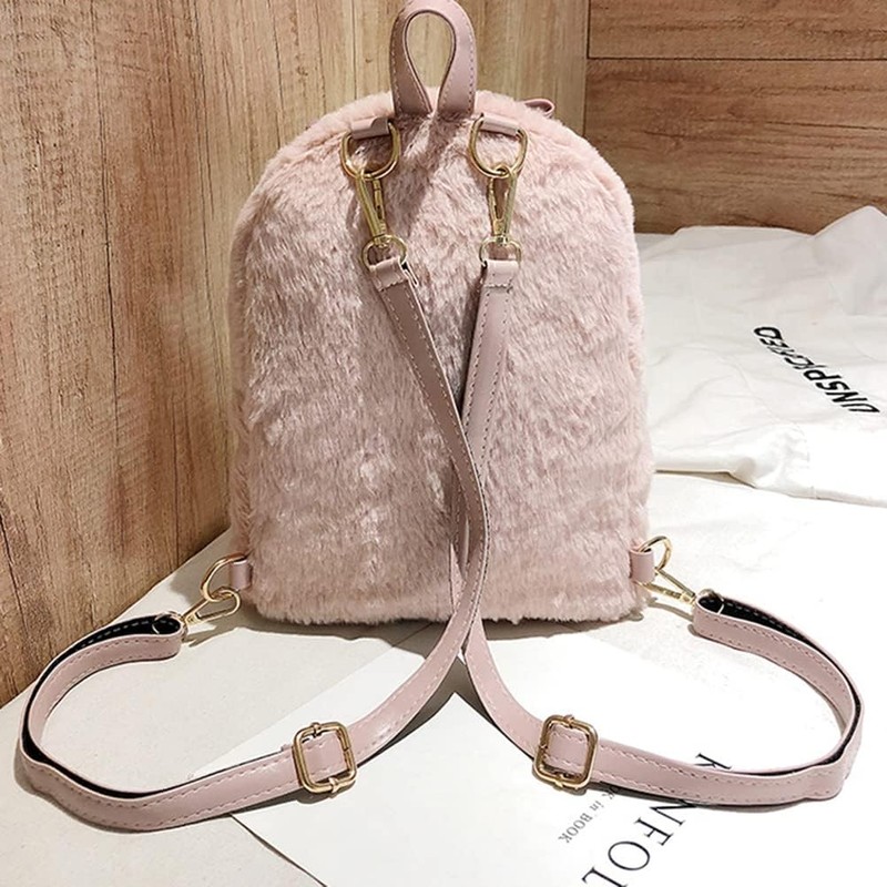 Bunny Backpack for Women Cute Plush Bunny Ears Backpack Fuzzy