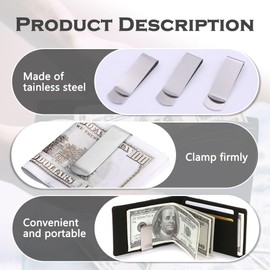 Keboyoe Pack of 40 Money Clips, Money Clips, Stainless Steel, Money Clips for Banknotes, Silver, Money Clip, Stainless Steel, Money Clips Set for Cash, Bills, Credit Card, Documents, Banknote, silver