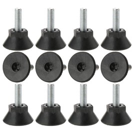 Sourcingmap M6 x 18 x 25mm Screw on Furniture Glide Leveling Feet Adjustable Leveler Floor Cover Protector for House Furniture Legs 12 Pack