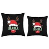 Santa Hat Reindeer Mama Joyful Delight Merry Christmas Throw Pillow