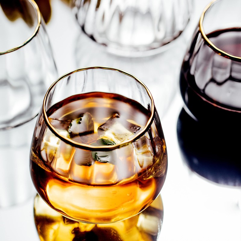 Lysenn Stemless Wine Glasses Set of 4 - Premium Hand