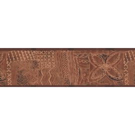 Brown Beige Abstract Wallpaper Border Geometric Design, Roll 15' x 7''