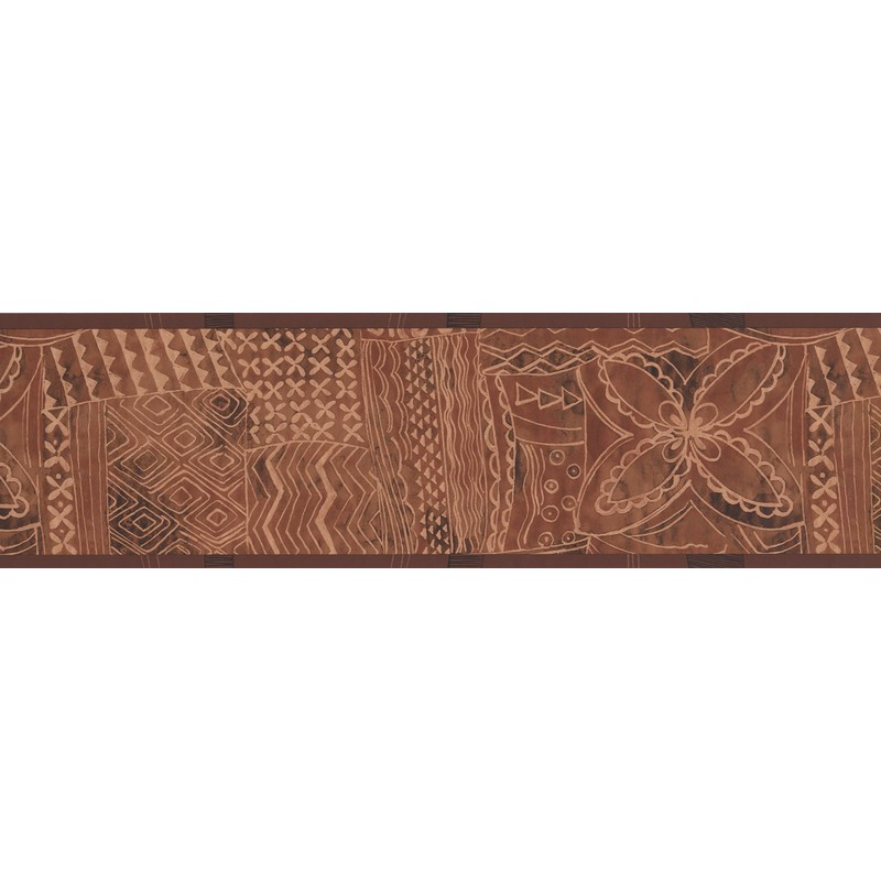 Brown Beige Abstract Wallpaper Border Geometric Design, Roll 15' x