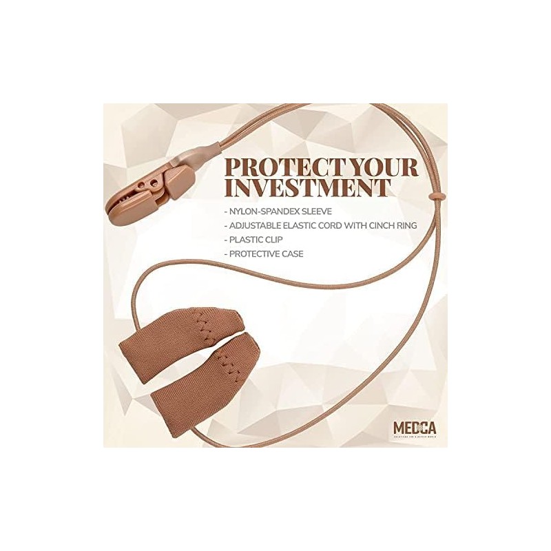 Hearing Aid Protectors and Clips - (2-Pack) Corded Fabric Cover