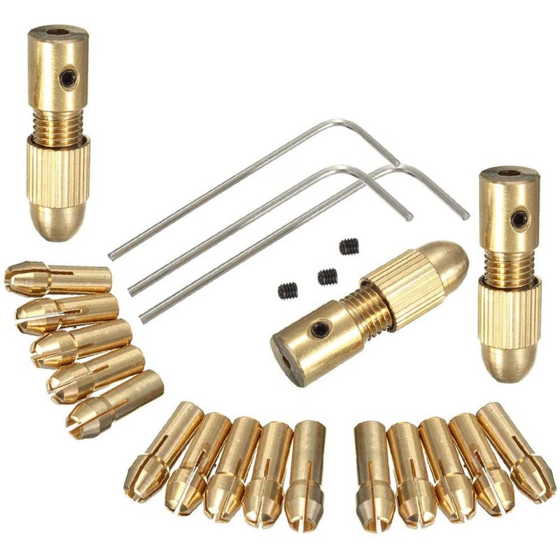 Bestgle Mini Collet Chucks 3 Sets 3.17mm Bit Collet with