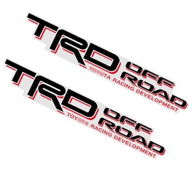 LUMIMAN Toyota TRD 4x4 Off-Road Decal Stickers, Tacoma, Tundra, Pickup, Car, Body Stickers, Set of 2 (B, Black Red 1)