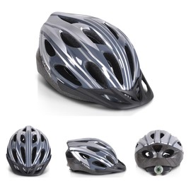 Byox Y02 Children's Safety Helmet 17 Holes Size M Adjustable 54-58 cm LED Light Grey