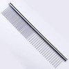 ZoCr Stainless Steel Pet Comb for Dogs Cats, Pet Grooming Comb with Different Spaced Rounded Teeth (Silvery)