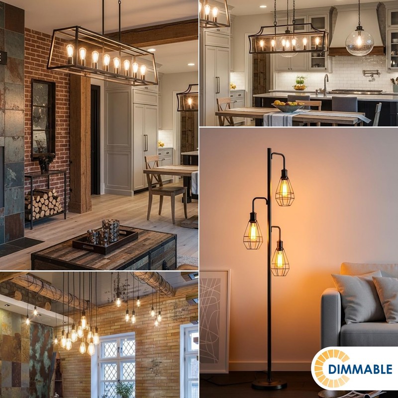 ANWIO Vintage Edison LED Lights ST58/ST19 LED Filament Lights Bulb,