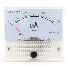 Heschen 85C1-300μA Rectangle Panel Mounted Current Meter Ammeter Tester DC 0-300 μA Class 2.5 White