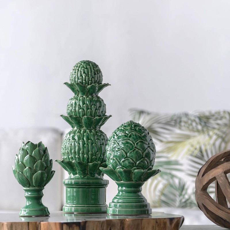 A&B Home Helsa Blooming Artichoke Accent, Small Classic Vintage/Green
