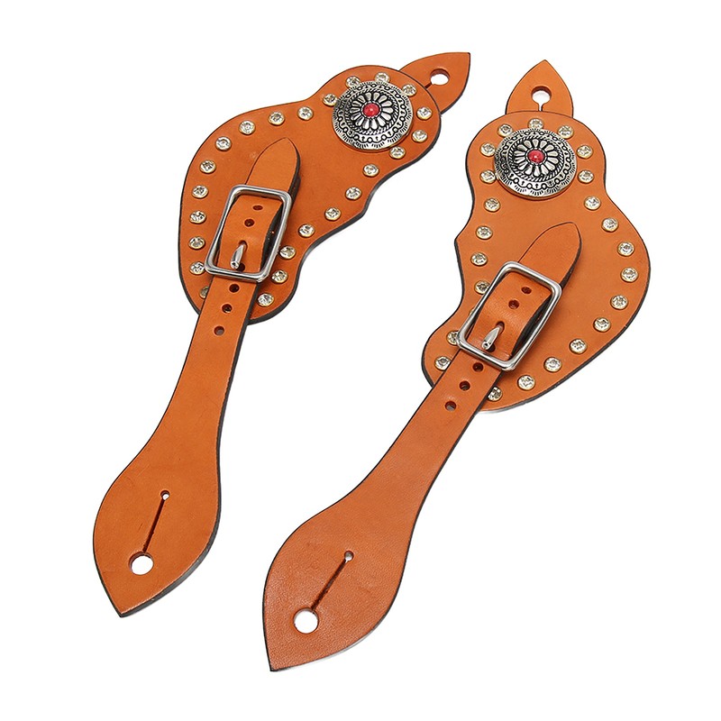 Spur Strap Artificial Leather Adjustable Western Spur Strap with Buckle