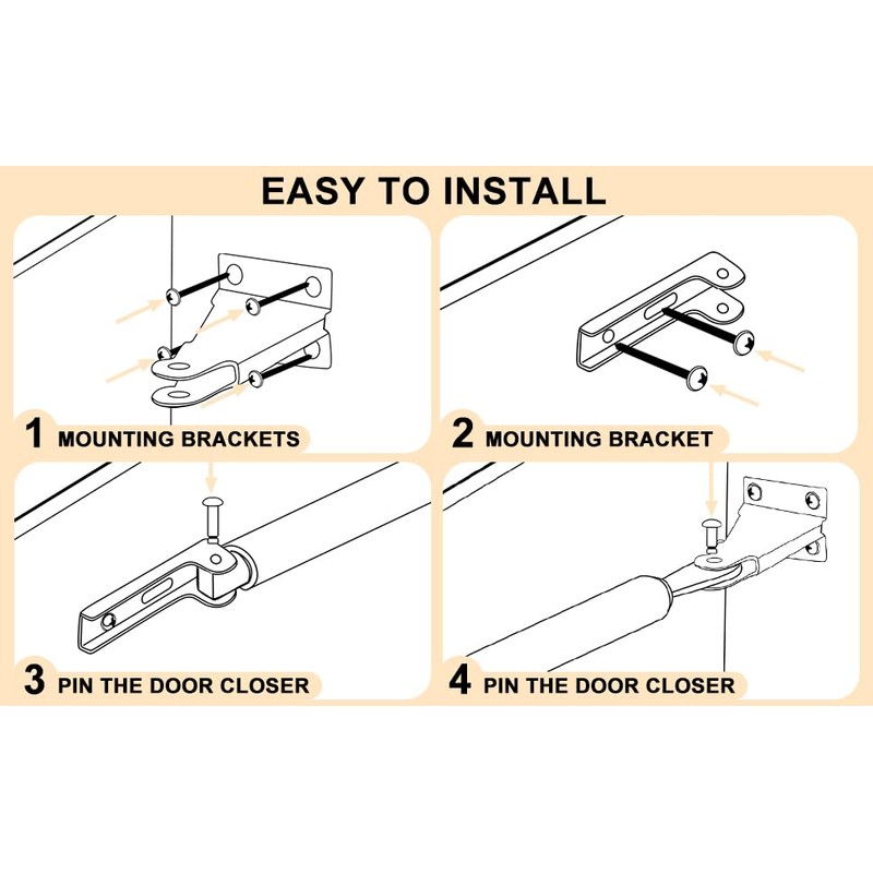 Usaidon Storm Door Closer,Heavy Duty Door Closure with Hold Open