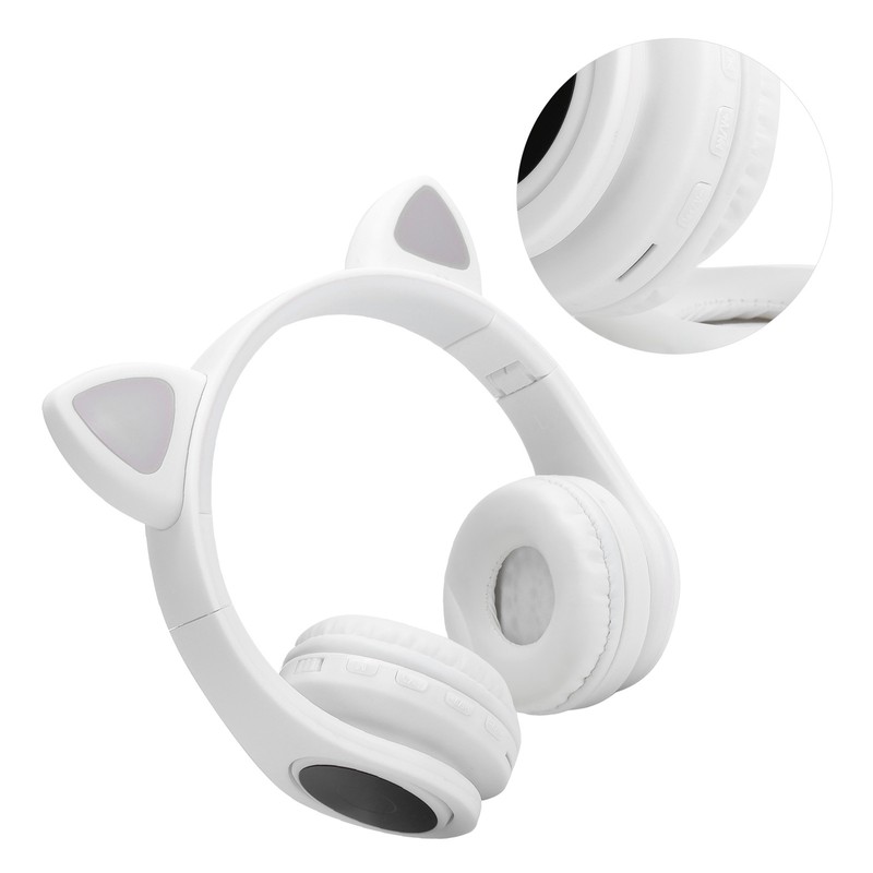 LED Noise Reduction Headset Cat Ear Shape Bluetooth 5.0 Headset