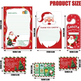 SULOLI Letter to Santa Kit,2Pack Santa Letter Set,Christmas Letter to Santa,Christmas List to Santa,Santa Writing Kit