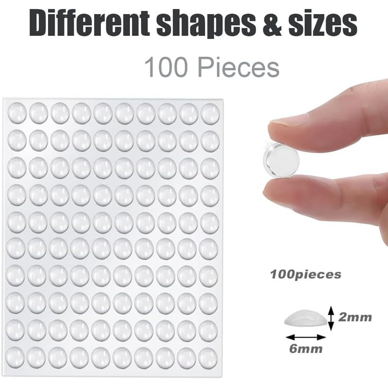 Pack of 100 Non-Slip Pads Glass Plate, Protective Buffer Spacers,
