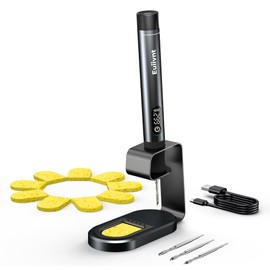 Cordless Soldering Iron Kit – 7s Fast Heat, Adjustable Temp 392–842°F, 2600mAh Rechargeable, LED Display, 3 C210 Tips & Stand for DIY Electronics Repair