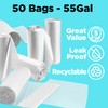 ToughBag 55-60 Gallon Contractor Trash Bags, 2.5 Mil Heavy Duty