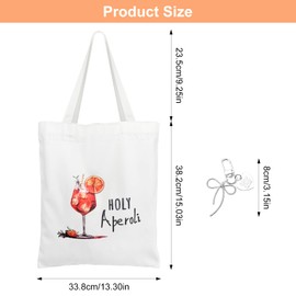 ZMDMAH Aperol Spritz Baumwolltasche, 35 x 40 cm Stoffbeutel Bedruckt Aperoli Geschenk Holy Aperoli Jutebeutel, Einkaufsbeutel Mädchen Geschenkidee Sommerfeeling zu Jeder Jahreszeit