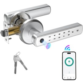 Advwin Smart Lock Door, Fingerprint Keypad Deadbolt Lock Keyless Entry Door Lock Deadbolt, Silver