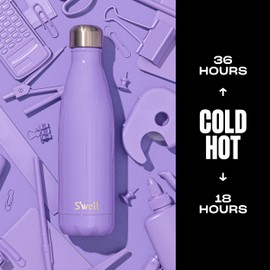 S'well Stainless Steel Water Bottle, 17oz, Hillside Lavender, Triple Layered Vacuum Insulated Containers Keeps Drinks Cold for 36 Hours and Hot for 18, BPA Free, Perfect for On the Go