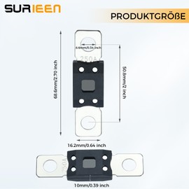 SURIEEN Mega Fuse 250A Amp Screw Fuse High Current Fuse Strip Fuse for Car, Truck, Motorhome, Construction Vehicles, Buses, Pack of 2
