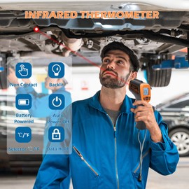 Termómetro Infrarrojo sin , Termómetro Infrarrojo Digital de Temperatura de Alta Temperatura, -50~600 ° C / -58~1122 ° F, Termómetro Industrial Pistola(naranja)